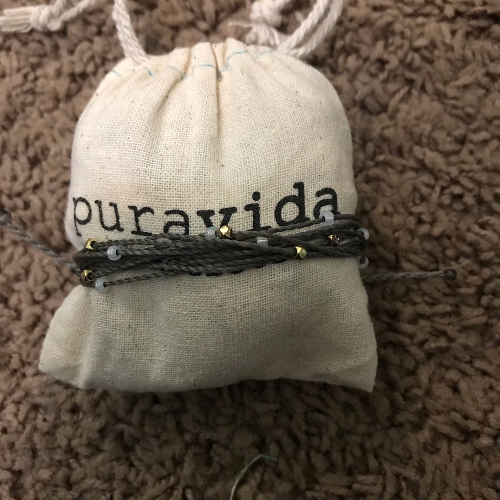 Grey beaded Pura vida bracelet